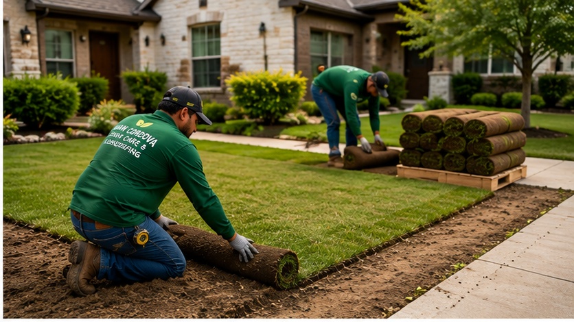 Professional sod installation