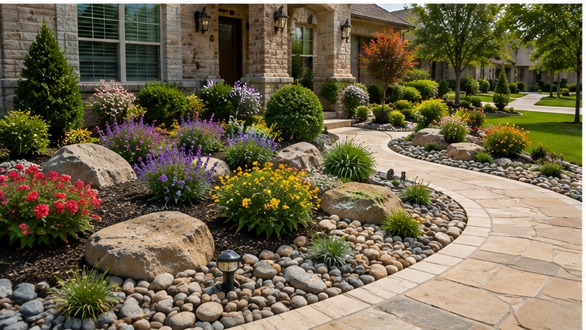 Decorative stone landscaping